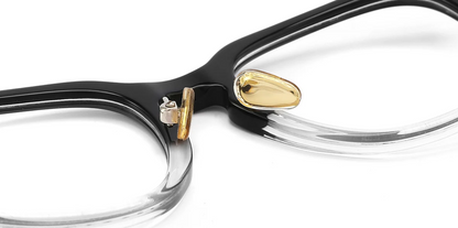 Quadratischer Rahmen aus Titan und Acetat F4157