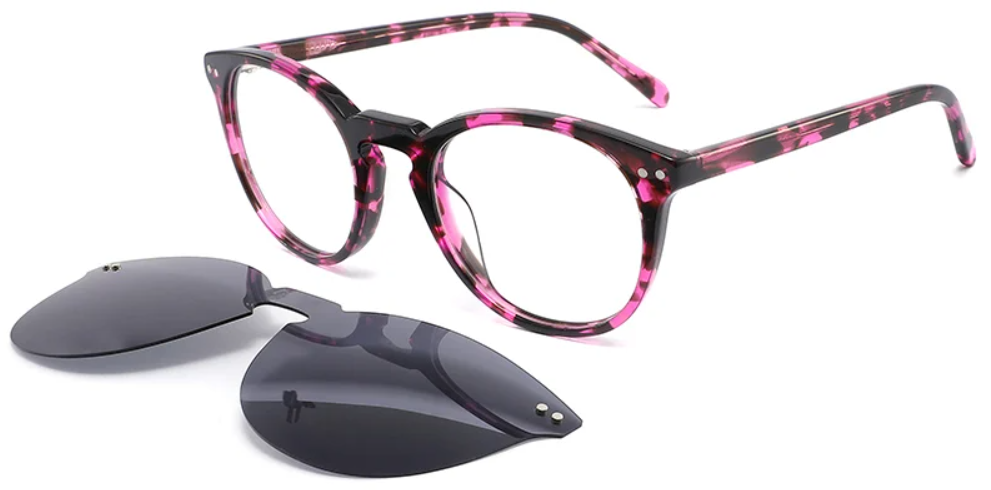 Acetate Oval Clip-Ons Frame F2572