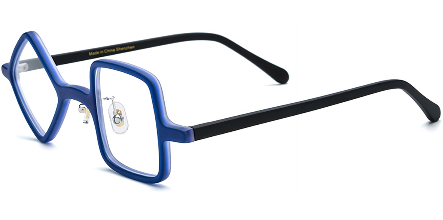 Acetate Square Geometric Frame F7163