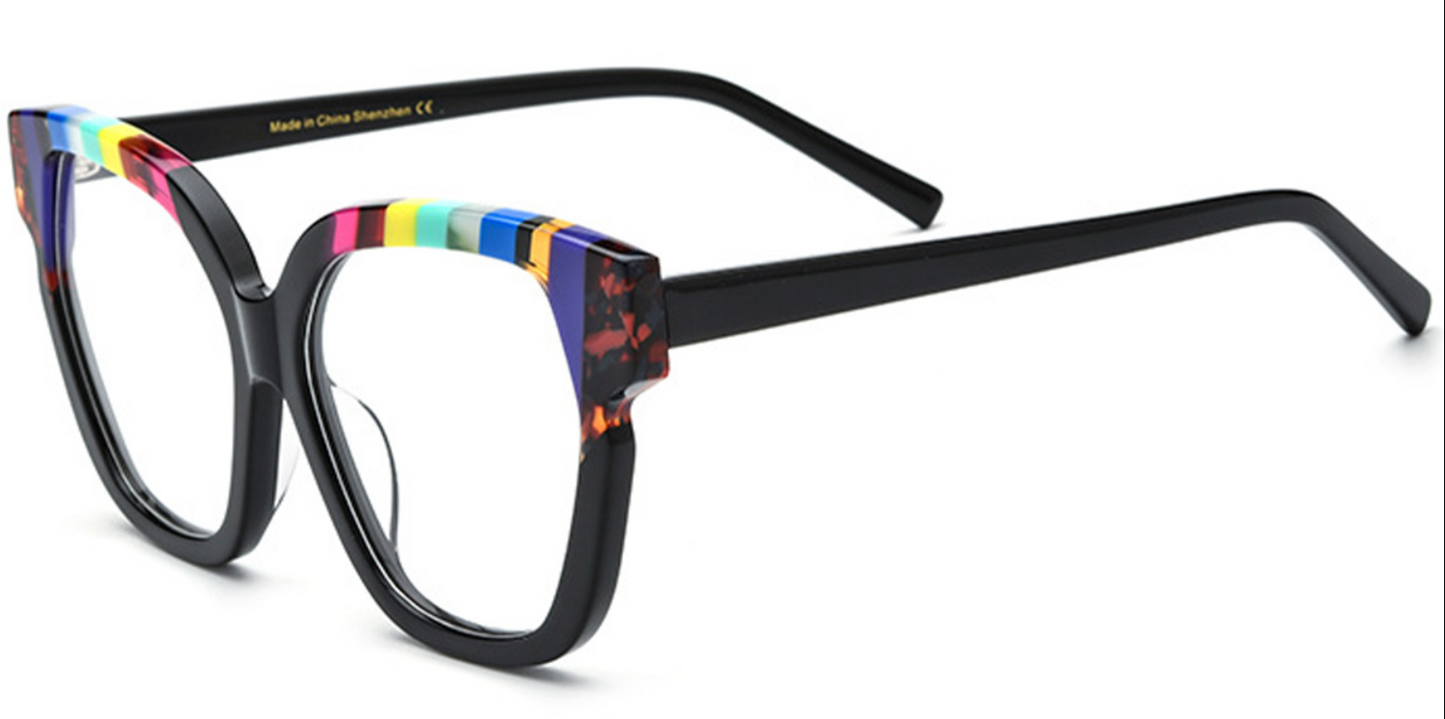 Acetate Square Cat Eye Frame F6394