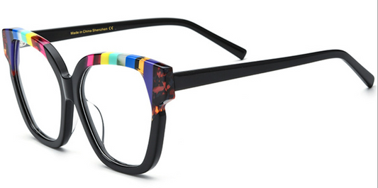 Acetate Square Cat Eye Frame F6394