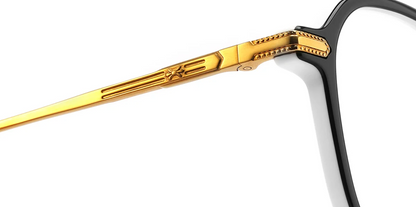 Titanium&Acetate Geometric Frame F4156