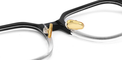 Titanium&Acetate Geometric Frame F4156