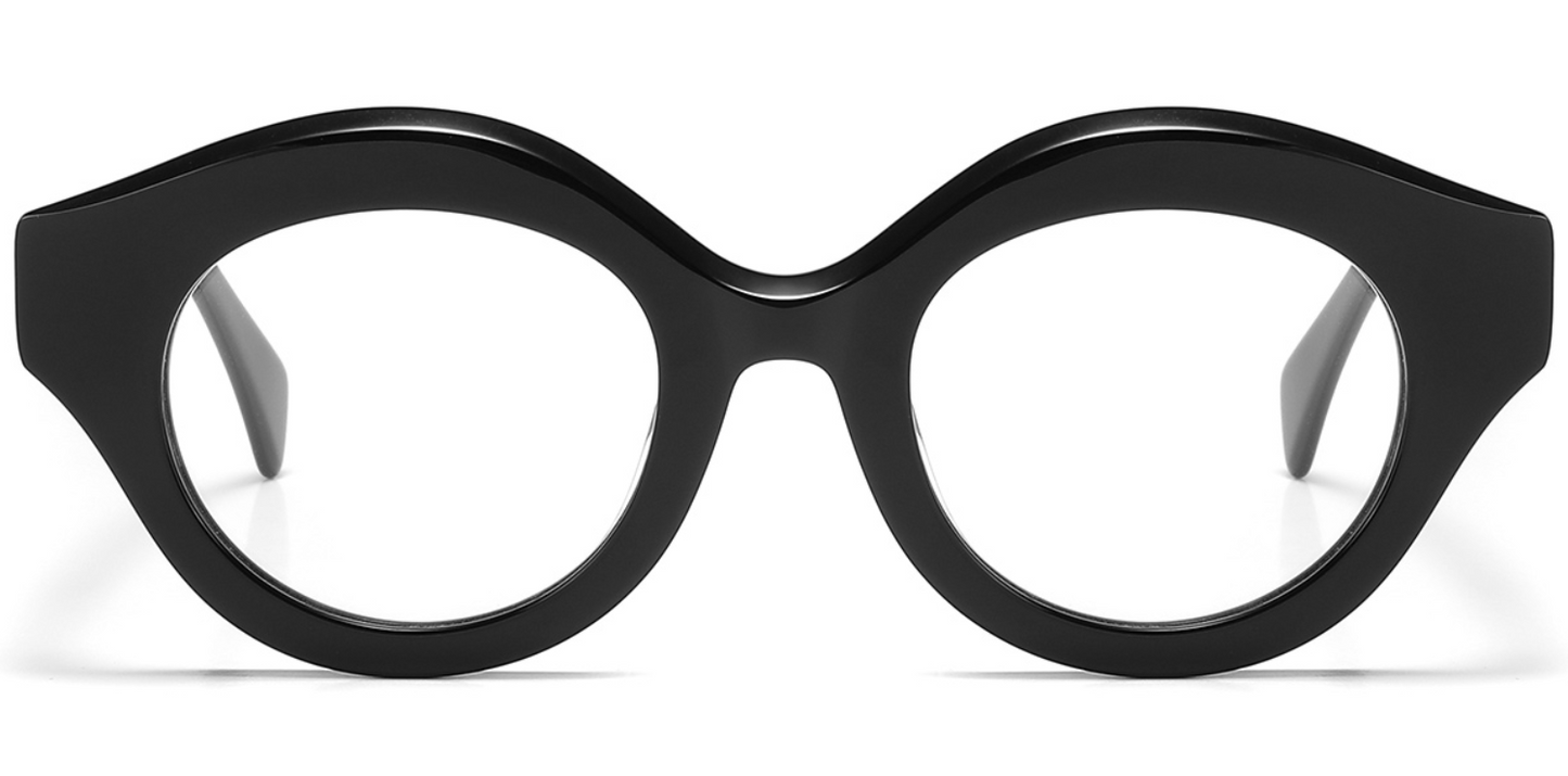 Acetate Round Geometric Frame F5981