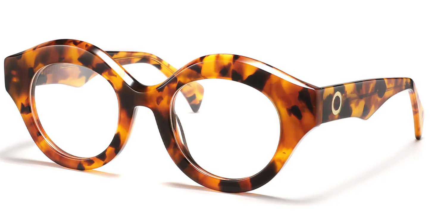 Acetate Round Geometric Frame F5981