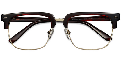 Acetate;Metal Browline Frame F3204