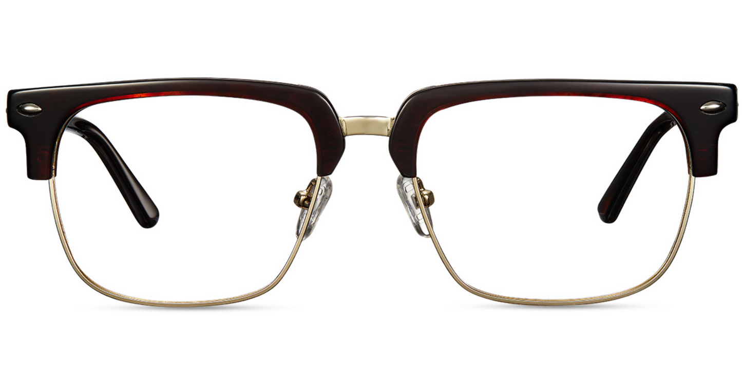 Acetate;Metal Browline Frame F3204