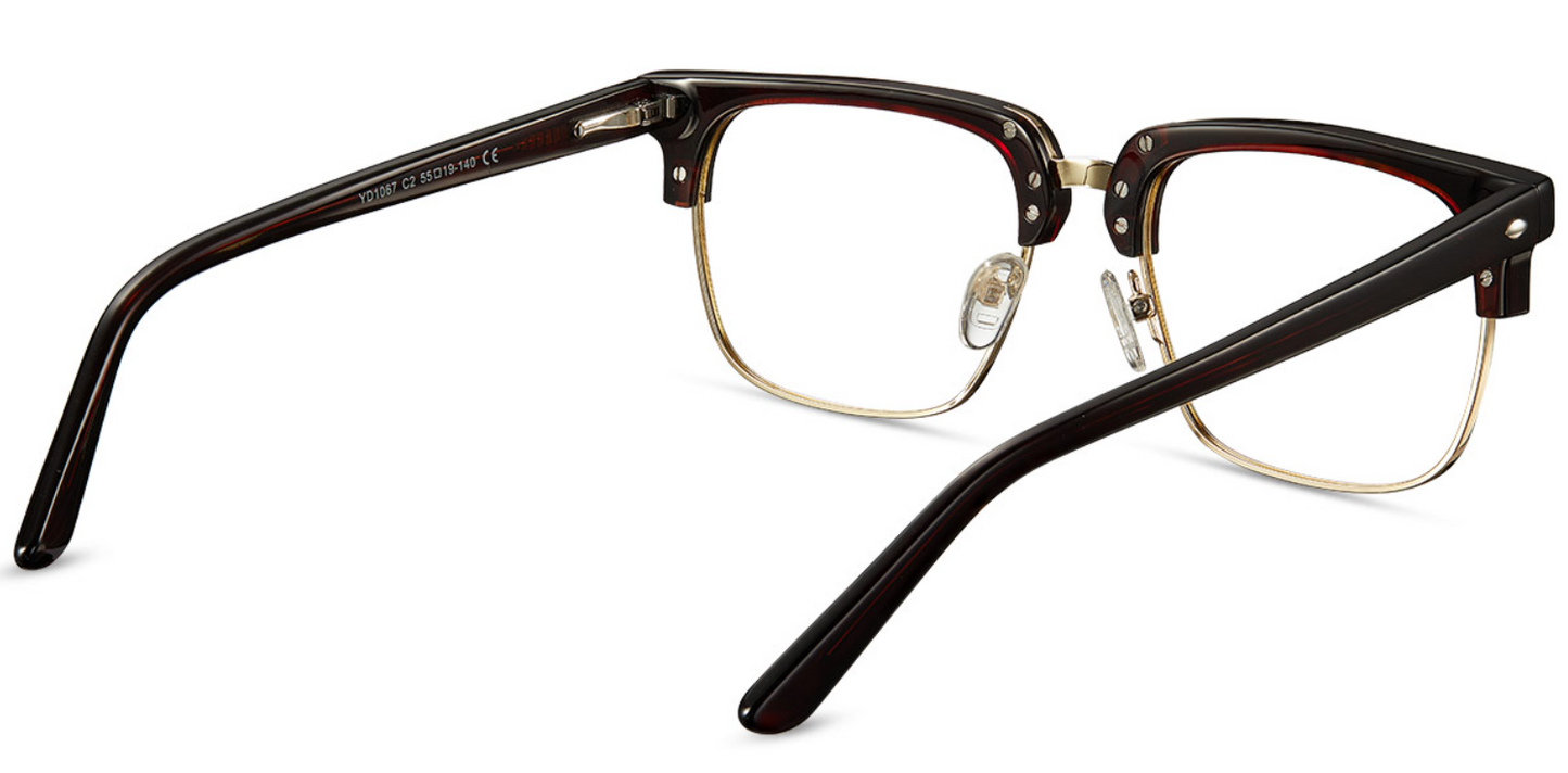 Acetate;Metal Browline Frame F3204