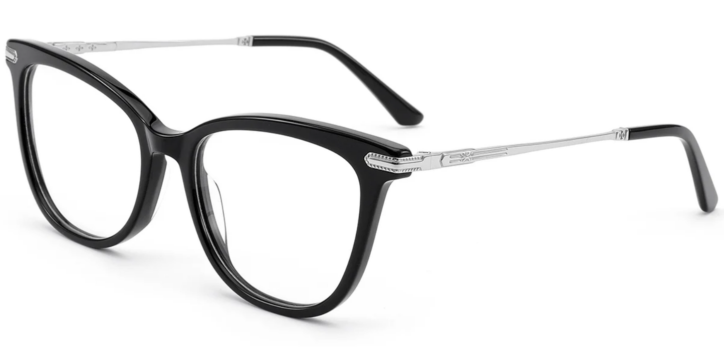 Acetate & Titanium Cat Eye Frame F8681