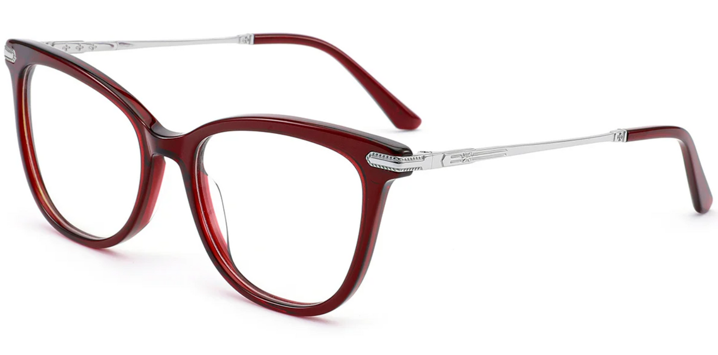 Acetate & Titanium Cat Eye Frame F8681