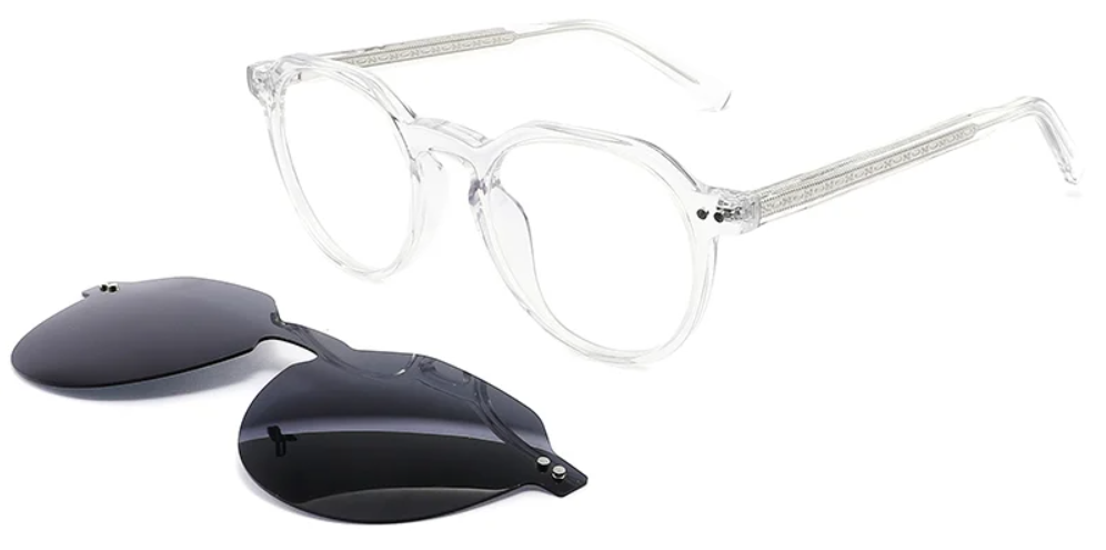 Monture à clips ovale en acétate F2570